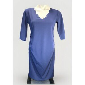 Pink Blush Small Maternity Friendly‎ Navy Scallop Short Sleeve Dress
